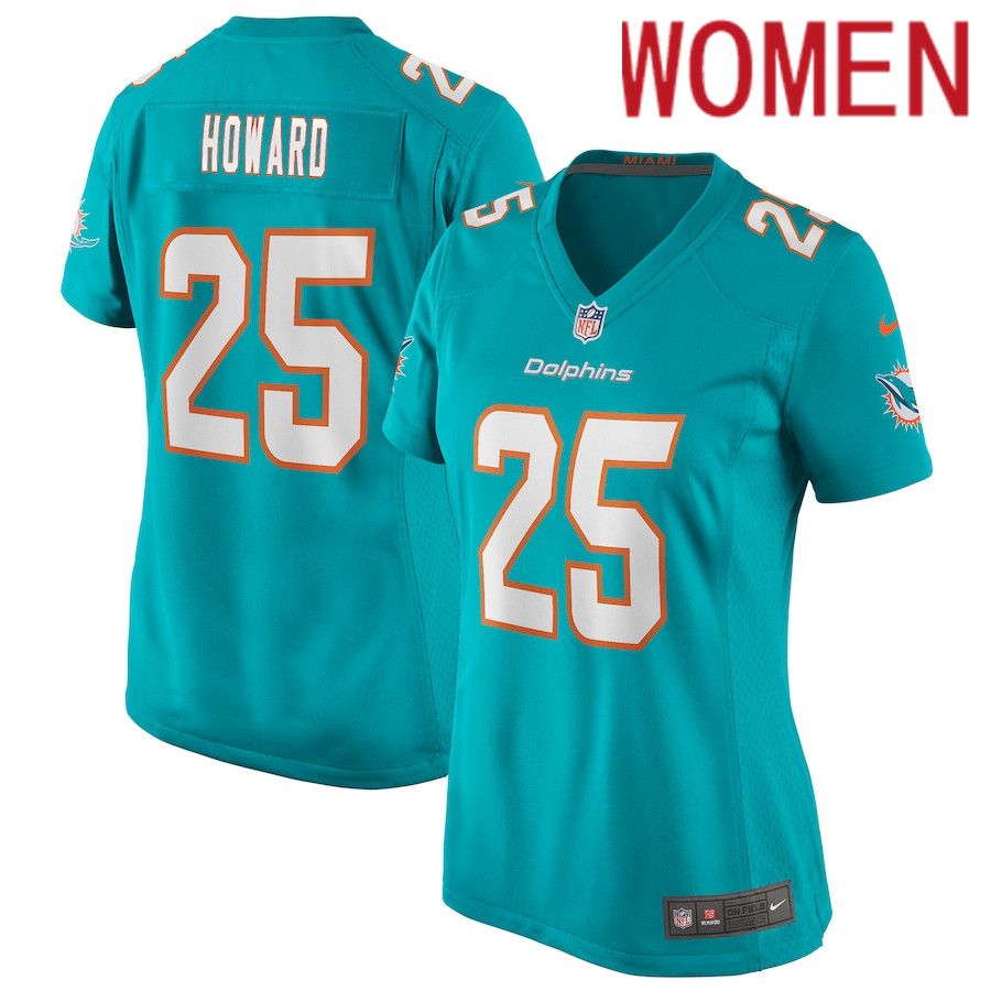 Women Miami Dolphins #25 Xavien Howard Nike Green Game NFL Jersey->women nfl jersey->Women Jersey